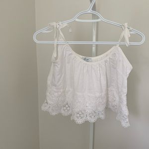Zara White Eyelet Tank Top Beach coverup